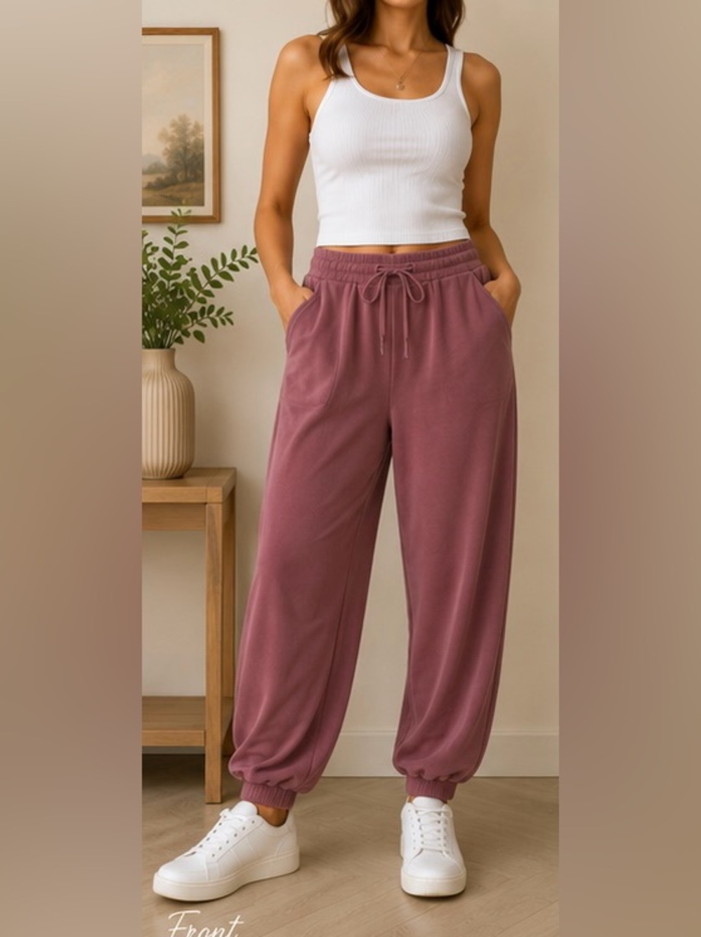 LAZYPANTS Mauve Soft Lounge Jogger Pants Size XL